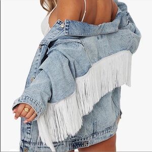 Denim Fringe Jean Jacket